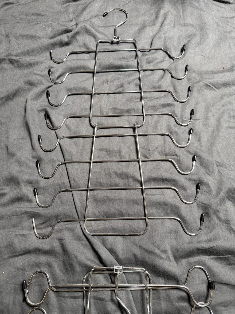 Metal Multi-Clip Scarf or Accessory Hangers - Black (Set of 2)